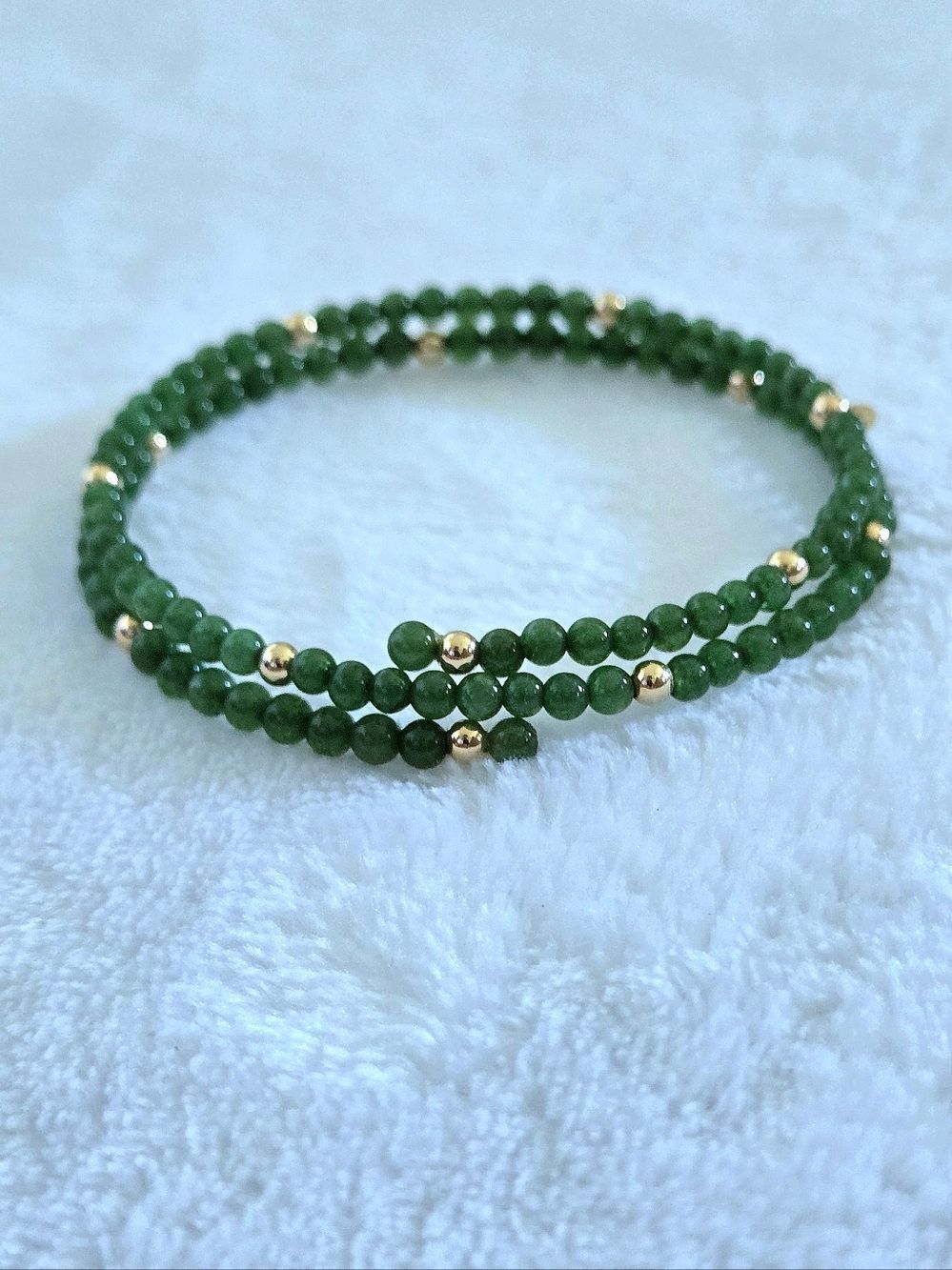 Green๐โJade and 14K Gold๐ Beads Wrap Bracelet - NWT - Picture 16 of 16